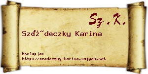 Szádeczky Karina névjegykártya